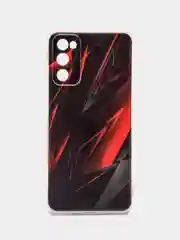 Красный силиконовый чехол на Samsung Galaxy S20 FE / Самсунг S20 FE прозрачный, с рисунком