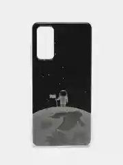 Серебряный силиконовый чехол на Samsung Galaxy S20 FE / Самсунг S20 FE прозрачный, с рисунком