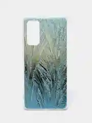 Небесно-голубой силиконовый чехол на Samsung Galaxy S20 FE / Самсунг S20 FE прозрачный, с рисунком