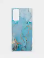 Светло-синий силиконовый чехол на Samsung Galaxy S20 FE / Самсунг S20 FE прозрачный, с рисунком