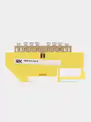 Желтый шина N "ноль" на DIN-изолятор ШНИ-6х9-8-Д-С ИЭК нулевая шина