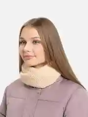 Бежевый снуд женский вязаный, шарф шерстяной, хомут