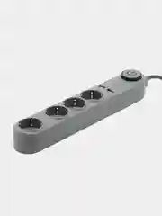 Сетевой фильтр SONNEN, 4 розетки, 2 USB-порта, заземление, 10А, длина 1,5м, графит, 513493
