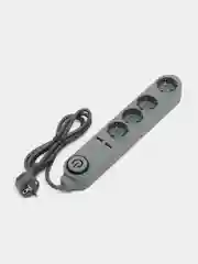 Сетевой фильтр SONNEN, 4 розетки, 2 USB-порта, заземление, 10А, длина 1,5м, графит, 513493
