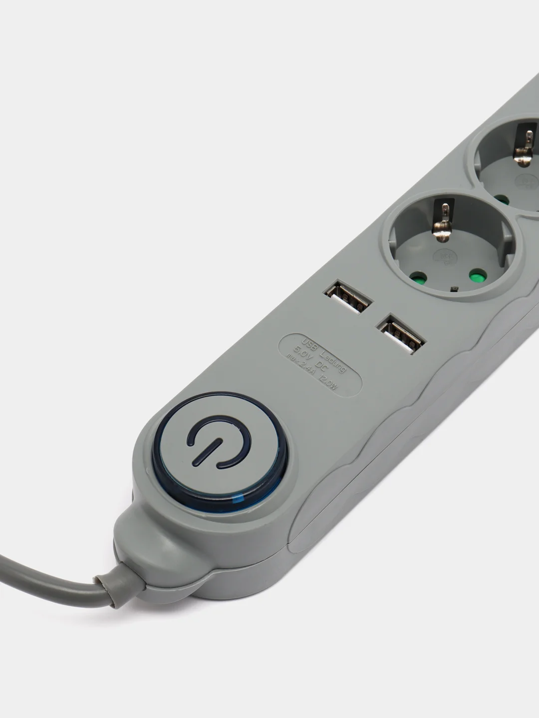 Сетевой фильтр SONNEN, 4 розетки, 2 USB-порта, заземление, 10А, длина 1,5м, графит, 513493
