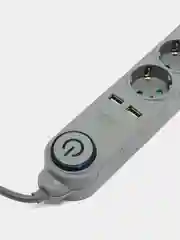 Сетевой фильтр SONNEN, 4 розетки, 2 USB-порта, заземление, 10А, длина 1,5м, графит, 513493