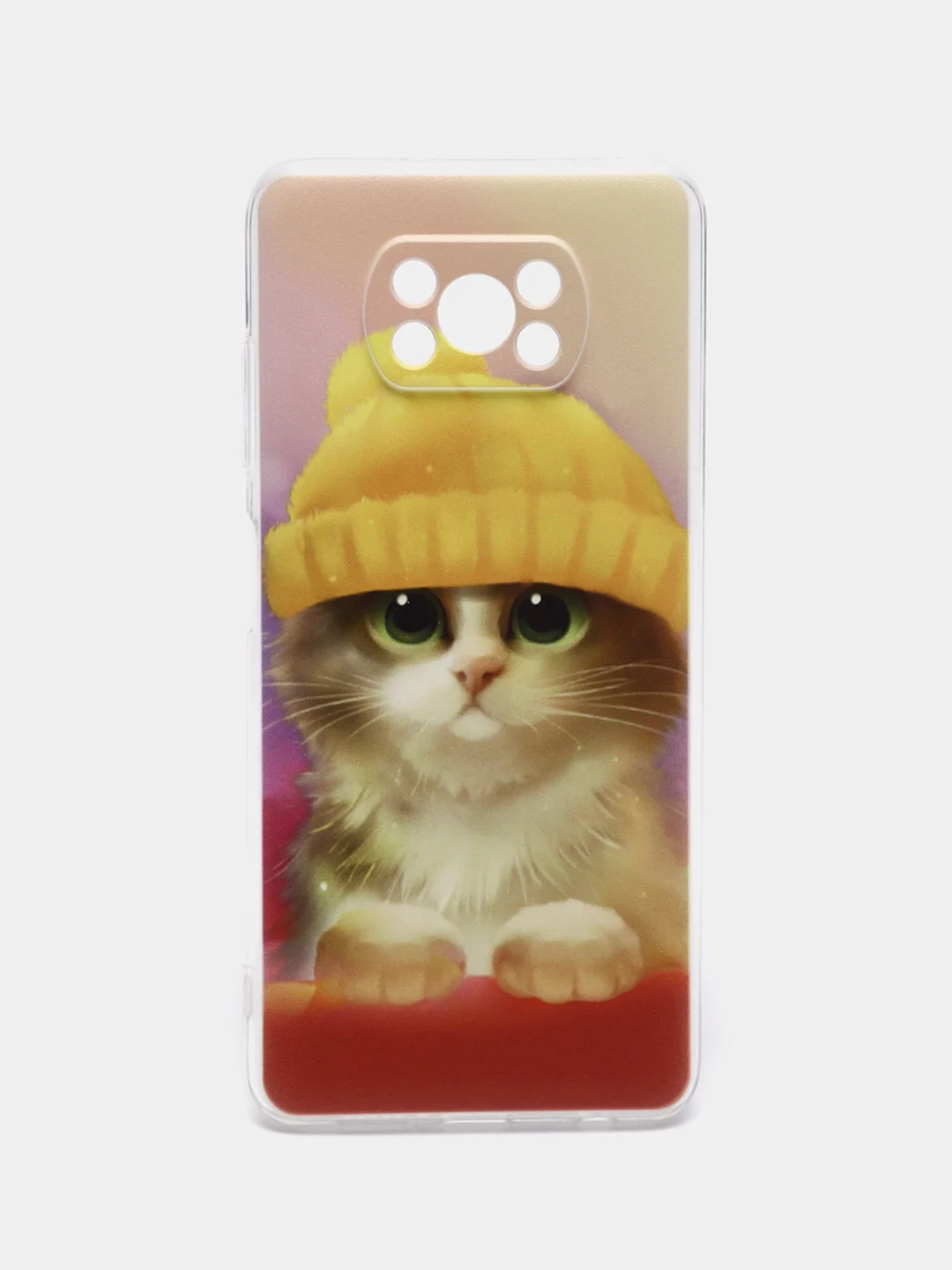 Желтый силиконовый чехол на Xiaomi Poco X3/X3 Pro / Сяоми Poco X3/Х3 Про прозрачный, с рисунком