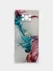 Ледяной силиконовый чехол на Xiaomi Poco X3/X3 Pro / Сяоми Poco X3/Х3 Про прозрачный, с рисунком
