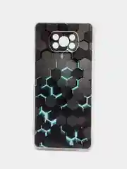 Бирюзовый силиконовый чехол на Xiaomi Poco X3/X3 Pro / Сяоми Poco X3/Х3 Про прозрачный, с рисунком