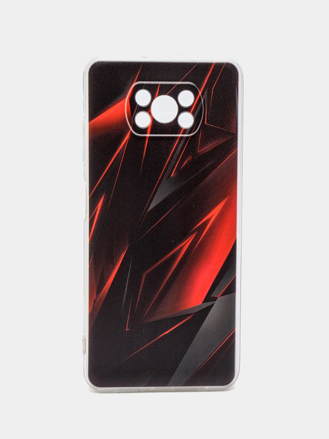 Красный силиконовый чехол на Xiaomi Poco X3/X3 Pro / Сяоми Poco X3/Х3 Про прозрачный, с рисунком