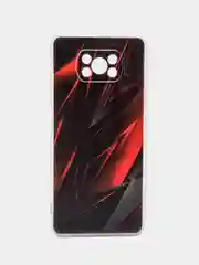 Красный силиконовый чехол на Xiaomi Poco X3/X3 Pro / Сяоми Poco X3/Х3 Про прозрачный, с рисунком