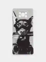 Серый силиконовый чехол на Xiaomi Poco X3/X3 Pro / Сяоми Poco X3/Х3 Про прозрачный, с рисунком