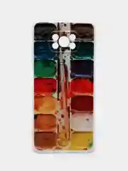 Бордовый силиконовый чехол на Xiaomi Poco X3/X3 Pro / Сяоми Poco X3/Х3 Про прозрачный, с рисунком