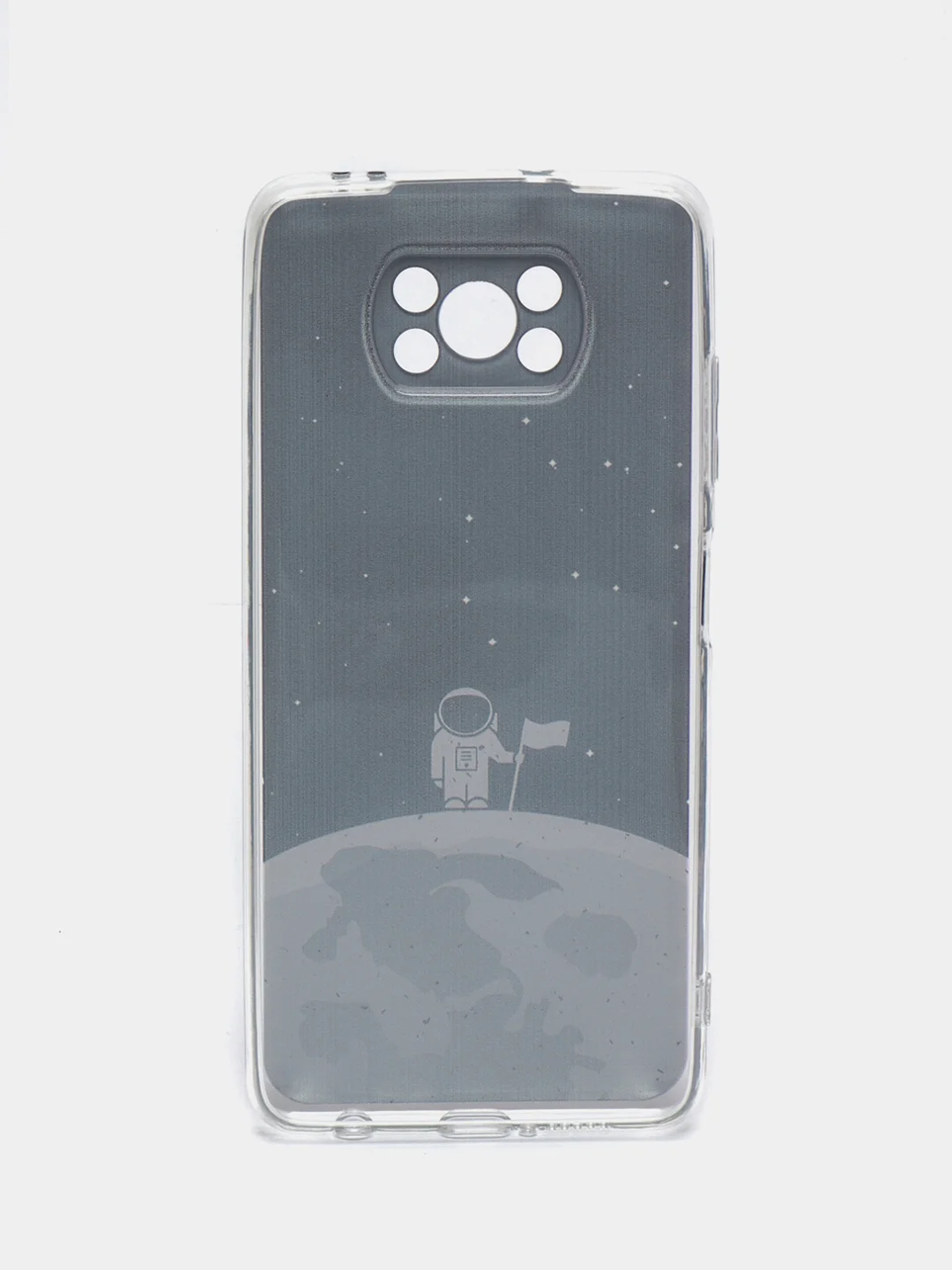 Серебряный силиконовый чехол на Xiaomi Poco X3/X3 Pro / Сяоми Poco X3/Х3 Про прозрачный, с рисунком