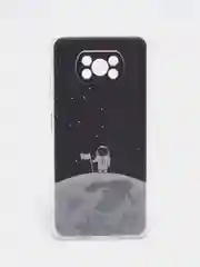 Серебряный силиконовый чехол на Xiaomi Poco X3/X3 Pro / Сяоми Poco X3/Х3 Про прозрачный, с рисунком