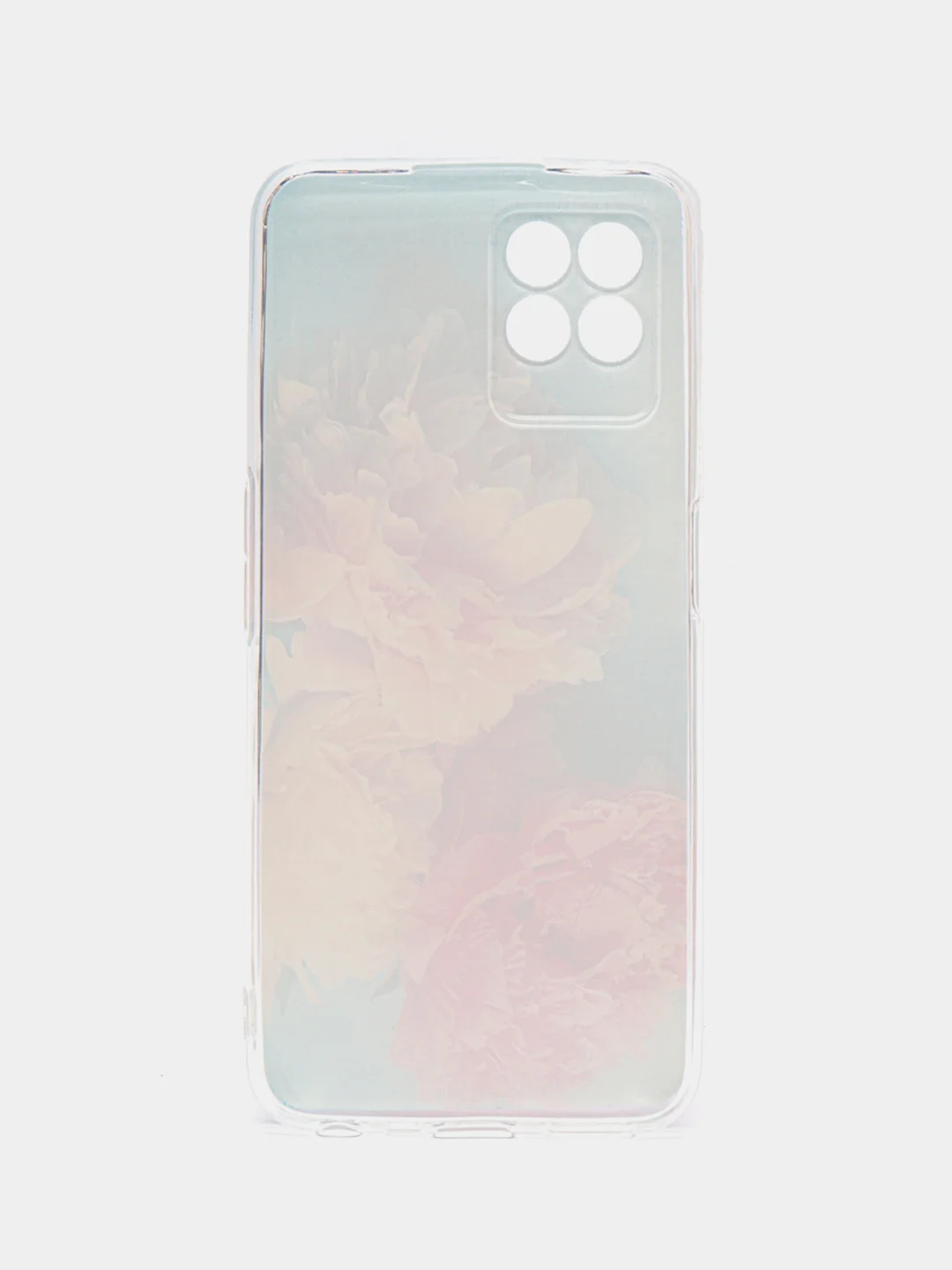 Конфетный силиконовый чехол на Realme 8i / Реалми 8i прозрачный, с рисунком, защита камеры
