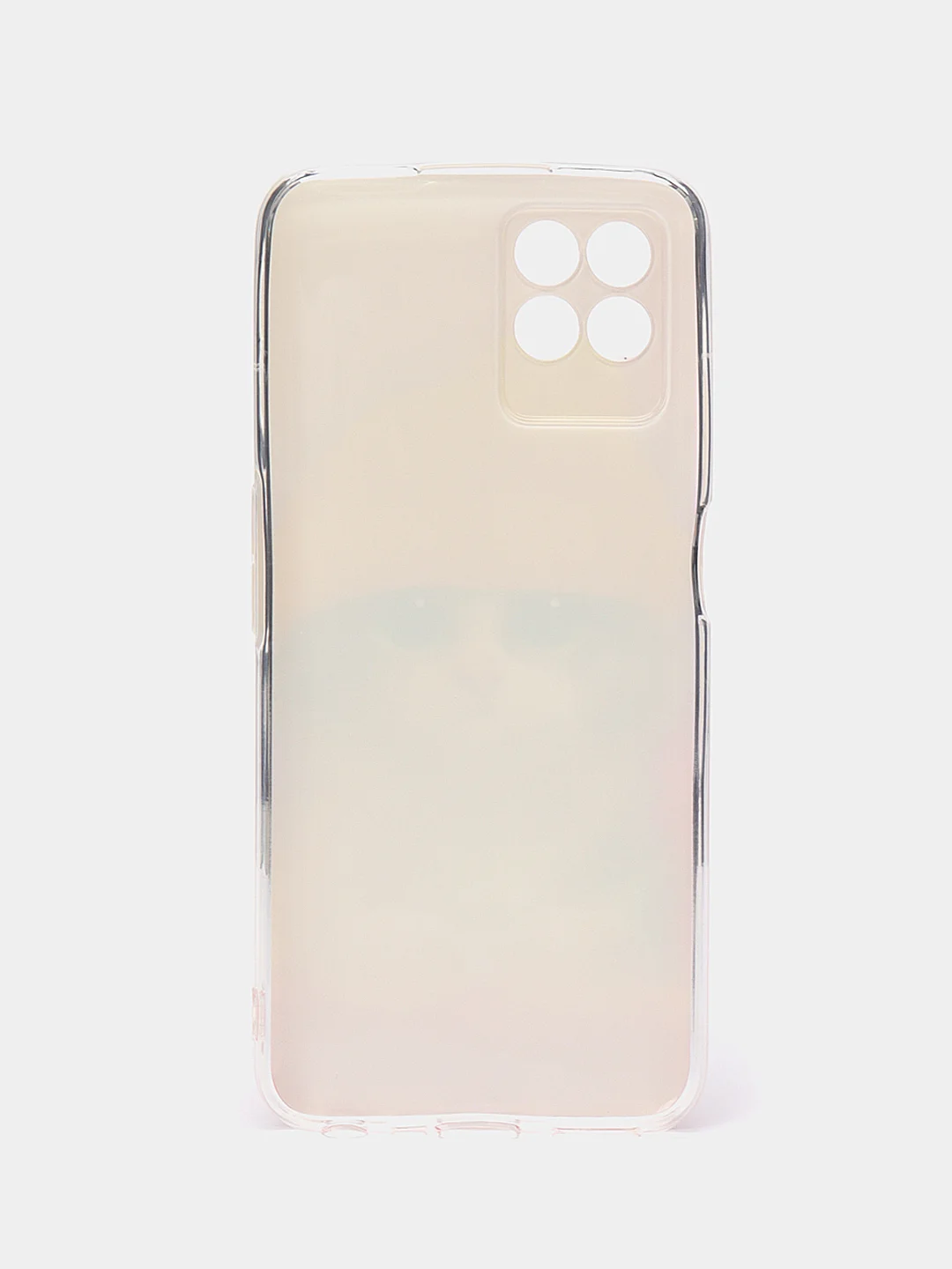 Желтый силиконовый чехол на Realme 8i / Реалми 8i прозрачный, с рисунком, защита камеры