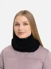 Черный снуд женский вязаный, шарф шерстяной, хомут