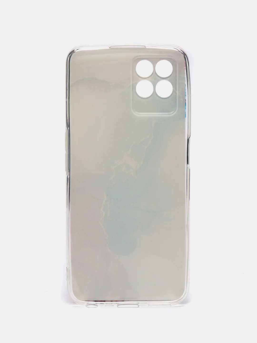 Ледяной силиконовый чехол на Realme 8i / Реалми 8i прозрачный, с рисунком, защита камеры