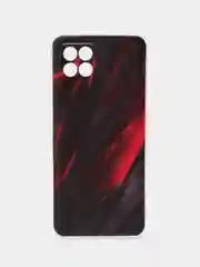 Красный силиконовый чехол на Realme 8i / Реалми 8i прозрачный, с рисунком, защита камеры