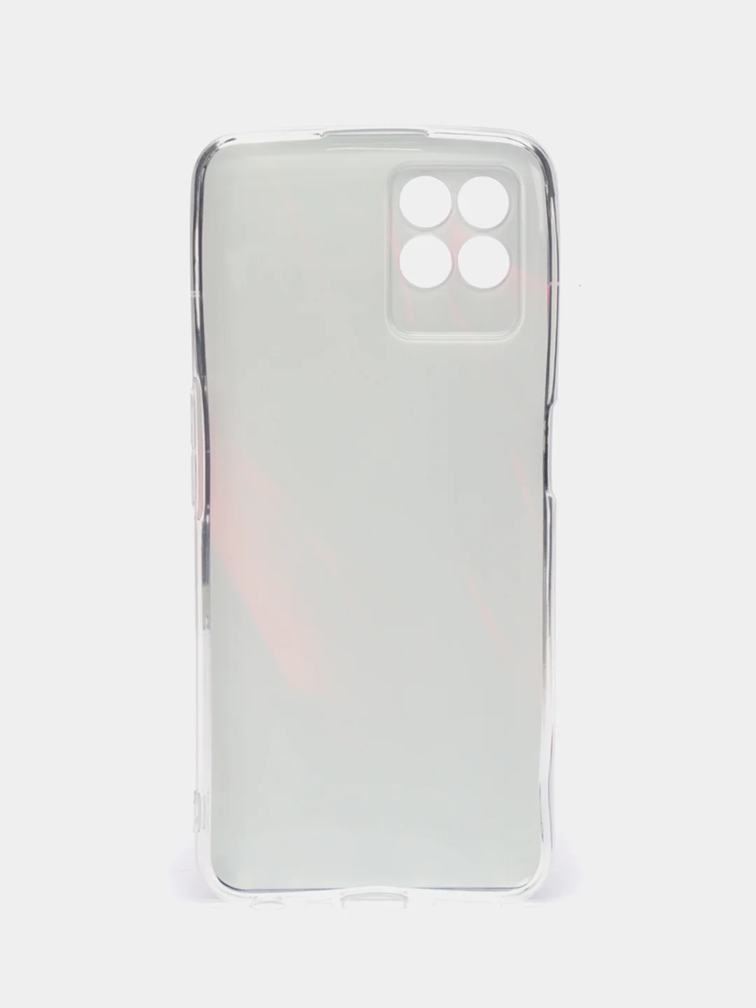 Красный силиконовый чехол на Realme 8i / Реалми 8i прозрачный, с рисунком, защита камеры