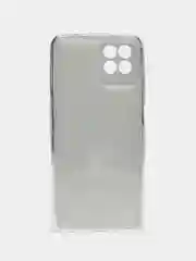 Серебряный силиконовый чехол на Realme 8i / Реалми 8i прозрачный, с рисунком, защита камеры