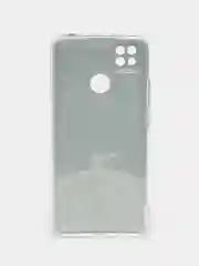Серебряный силиконовый чехол на Xiaomi Redmi 9C / Сяоми Редми 9С прозрачный с рисунком, защита камеры