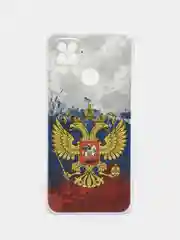 Синий силиконовый чехол на Xiaomi Redmi 9C / Сяоми Редми 9С прозрачный с рисунком, защита камеры