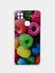 Фуксия силиконовый чехол на Xiaomi Redmi 9C / Сяоми Редми 9С прозрачный с рисунком, защита камеры