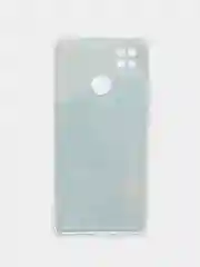 Светло-синий силиконовый чехол на Xiaomi Redmi 9C / Сяоми Редми 9С прозрачный с рисунком, защита камеры