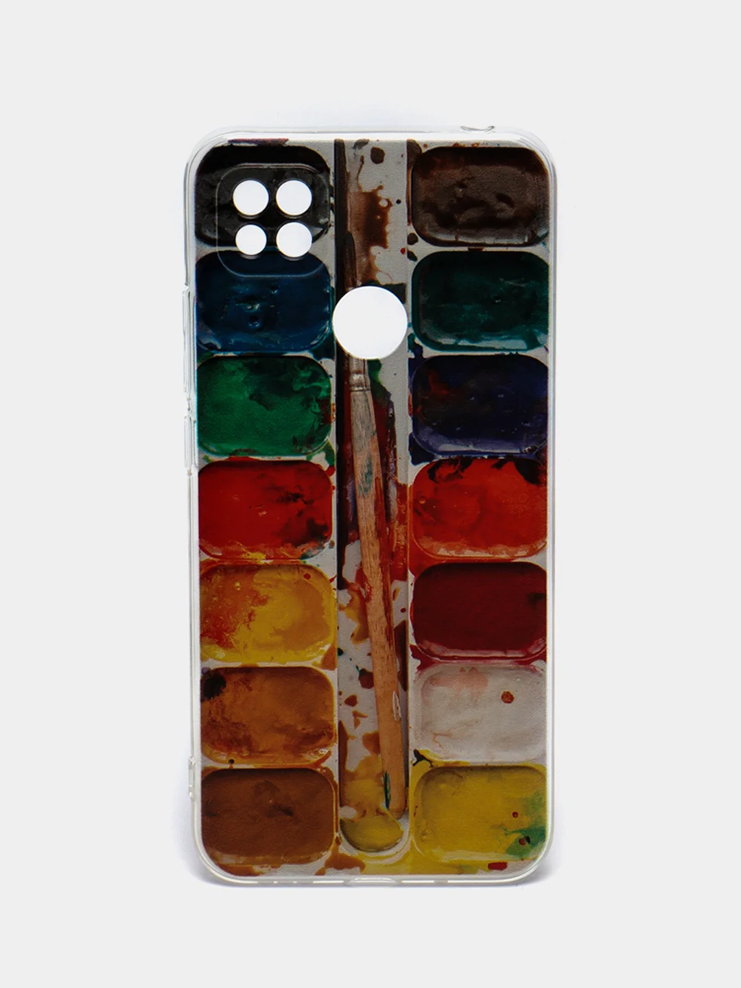 Бордовый силиконовый чехол на Xiaomi Redmi 9C / Сяоми Редми 9С прозрачный с рисунком, защита камеры