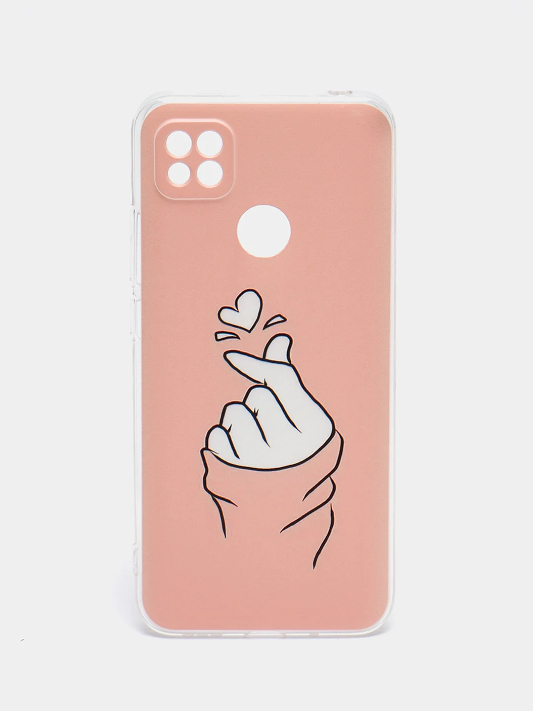 Пастельно-коралловый силиконовый чехол на Xiaomi Redmi 9C / Сяоми Редми 9С прозрачный с рисунком, защита камеры
