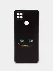 Черный силиконовый чехол на Xiaomi Redmi 9C / Сяоми Редми 9С прозрачный с рисунком, защита камеры