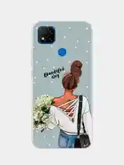 Тёмно-серый силиконовый чехол на Xiaomi Redmi 9C / Сяоми Редми 9С прозрачный с рисунком, защита камеры