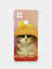 Желтый силиконовый чехол на Xiaomi Redmi 9C / Сяоми Редми 9С прозрачный с рисунком, защита камеры