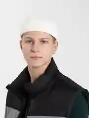 Белый шапка бини вязанная, зимняя, молодёжная, унисекс
