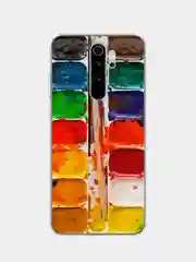 Бордовый силиконовый чехол на Xiaomi Redmi Note 8 Pro / Сяоми Редми Нот 8 Про прозрачный с рисунком