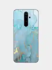 Светло-синий силиконовый чехол на Xiaomi Redmi Note 8 Pro / Сяоми Редми Нот 8 Про прозрачный с рисунком