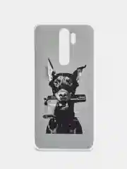 Серый силиконовый чехол на Xiaomi Redmi Note 8 Pro / Сяоми Редми Нот 8 Про прозрачный с рисунком