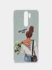 Тёмно-серый силиконовый чехол на Xiaomi Redmi Note 8 Pro / Сяоми Редми Нот 8 Про прозрачный с рисунком