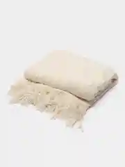 Молочный вязаный плед, покрывало, накидка на диван, кресло, кровать, шерстяной, теплый, одеяло
