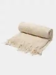 Молочный вязаный плед, покрывало, накидка на диван, кресло, кровать, шерстяной, теплый, одеяло