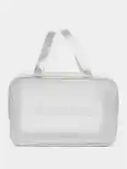 Белый сумка-косметичка Washbag, водонепроницаемая, с ручками, размер L, XL
