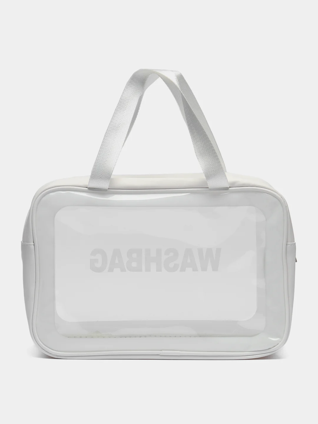 Белый сумка-косметичка Washbag, водонепроницаемая, с ручками, размер L, XL