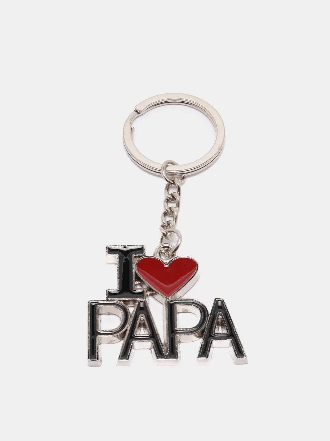 Черный брелоки для ключей "I love papa", "I love mom"