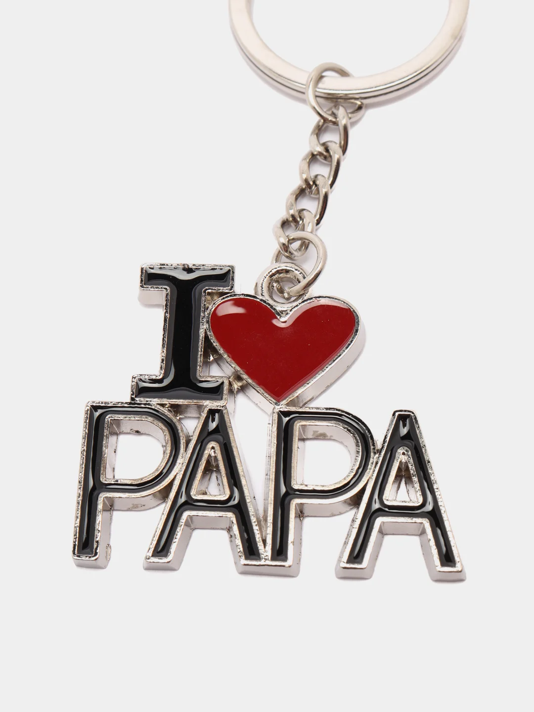 Черный брелоки для ключей "I love papa", "I love mom"
