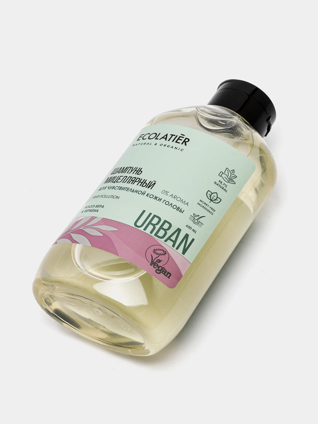 Ecolatier Urban Мицеллярный шампунь для чувствительной кожи головы алоэ вера вербена 600мл