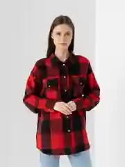 Аметистовый рубашка женская, в клетку, утепленная