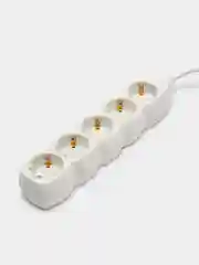 Удлинитель сетевой SONNEN U-155G, 5 розеток, c заземлением, 10А, длина 5 м, белый, 511437