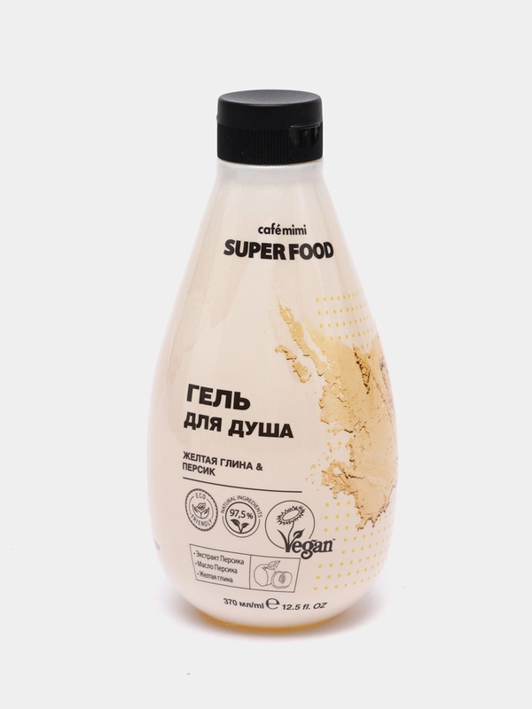 Гель для душа Желтая глина & Персик Cafe mimi 370 мл
